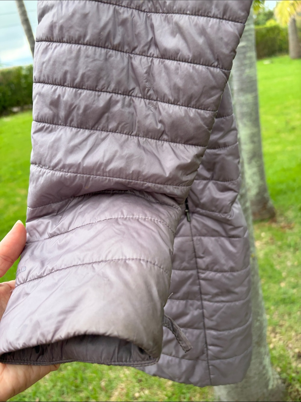 Patagonia Quilted Lightweight Long Puffer Jacket in Purple Gray - Picture 9 of 10